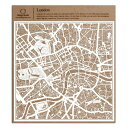 ロンドン切り絵地図、白、30x30センチ、オリジナルデザインペーパーアート、アイデアギフト