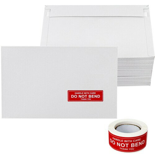 Neehows 100 個入り 24.31×16.0cm 郵送用厚紙封筒、写真・トレーディングカード用「折らないでください..