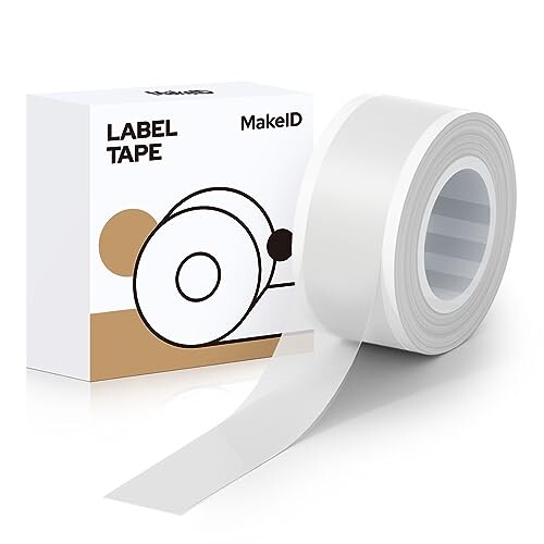 MakeID L1/Q1ラベルプリンタ―用紙全面ラベル ラベルシール 純正 感熱ロール紙 幅12mm長4m 手書き/値札/宛名/重量/番号/に適用 Android/IOS対応 (トランスペアレント)