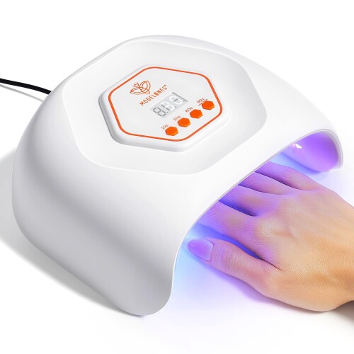Modelones U V ネイルランプ u v ジェルネイル用 高速キュア対応 4 段階タイマー付きスマートセンサー LED ネイルドライヤー ネイルアートツール マニキュアキット 初心者向け カラージェル
