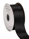 ブラックサテンリボン 50mm幅 ダブルフェイス クオリティサテン - ギフトラッピング、ウェディング、招待状、クラフト、アパレル、ヘッドバンド用 - 45メー...