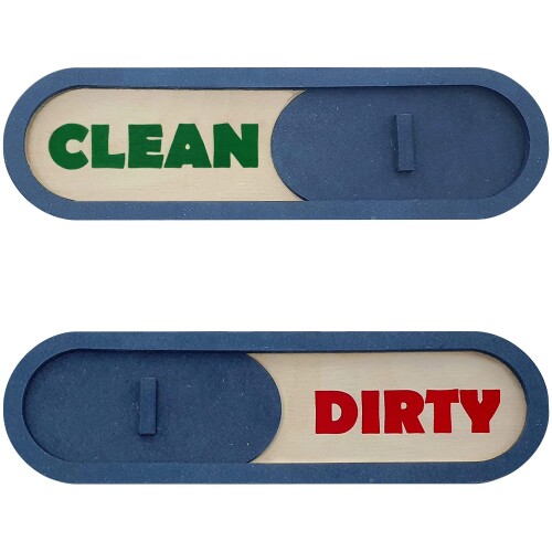 GEEKBEAR Wood Clean Dirty Magnet for Dishwasher (10. Blue Slider) ե饤ɥ...