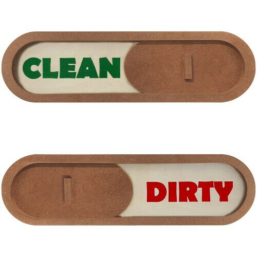 GEEKBEAR Wood Clean Dirty Magnet for Dishwasher (12. Brown Slider) カラフルな木製スライドイン...