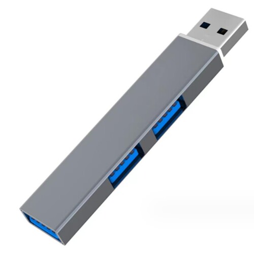 USBハブ ダブル接続方式 4in1 3in1 スリム ポータブル 分配機 増設 分岐 TYPE-C ドッキングステーション モバイルタイプ USB2.0 macbook (グレー USB接続 直挿し)