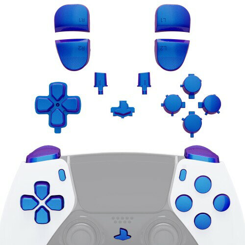 eXtremeRate ps5 edgeコントローラーに対応用メッキデザイン交換フルボタンセット方向キー、シェアオプション、ホーム、フェイスボタンとR1、L1、R2、L2トリガー、コントローラーはありませ eXtremeRate ps5 edgeコントローラーに対応用メッキデザイン交換フルボタンセット方向キー、シェアオプション、ホーム、フェイスボタンとR1、L1、R2、L2トリガー、コントローラーはありませ