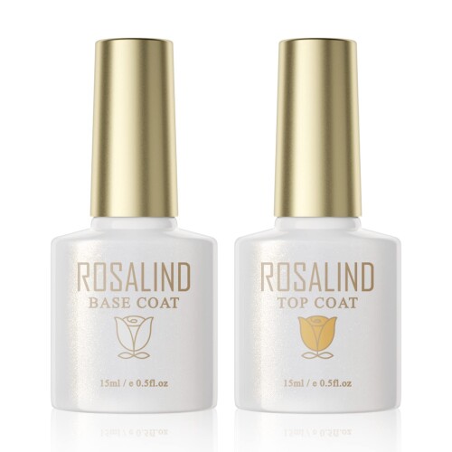 ROSALIND ジェルネイル トップコート ベースコート 15ml 2本セット ノンワイプ 拭き取り不要 大容量 UV/LED対応