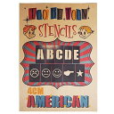 ステンシルシート アルファベット大文字&数字セット AMERICAN (4cm)