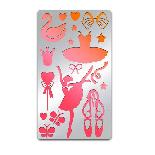 BENECREAT 1枚 ステンシルシート ステンレス製 描画テンプレート ダンス バレエテーマ DIY紙カード 手..