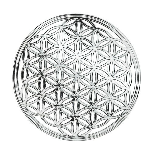 RELIGHT フラワーオブライフ ステッカー シール セット 金属製 神聖幾何学模様 オルゴナイト デコ素材 銀色 シルバー 3cm 3枚
