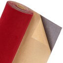 BENECREAT 4m巻 貼りビロード生地 ダークレッド ベルベット生地 幅25cm 厚さ0.08cm ベロア 粘着ベルベット植毛ライナー 工芸品作り ジュエ...