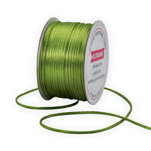 KLTRIBBON 2mm モスグリーン ラットテールコード 中国結び紐 - ブレスレット ネックレス ジュエリー製..