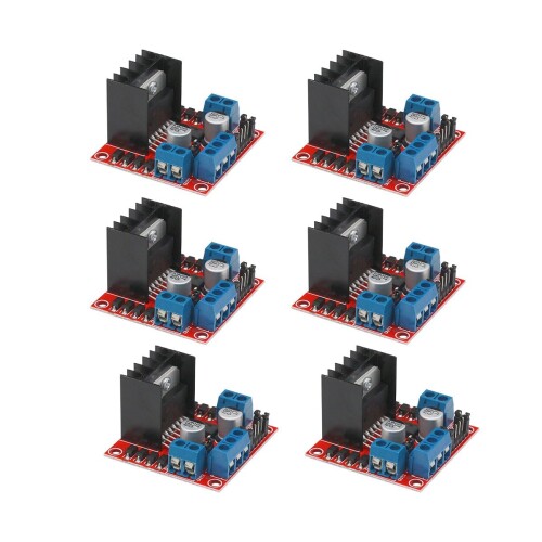 6個 L298N DCステッピングモータードライバーボードモジュール デュアルHブリッジモータードライバーモ..