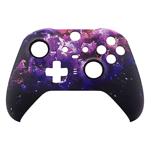 eXtremeRate xbox one elite series 2 (モデル1797)コントローラーに対応用交換フェースプレートシェル、星空のデザインxbox elite series 2 coreコントローラー対応用ソフトタッチ正面シェルケース&ア