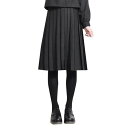 (RONGUI) 60cm プリーツスカート ミドル丈 黒 制服スカート 大きいサイズ 女子高生 セーラー服 スカート (3XL)