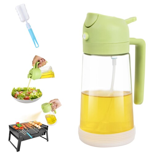 オイルボトル 料理用 Fohilオイルスプレー オイル差し 2in1オイルポット 調味料入れ 2way 耐熱ガラス ..