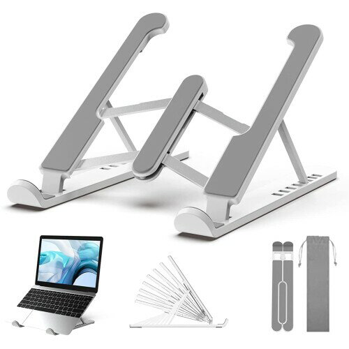 Lamiishop ノートパソコンスタンド PCスタンド 軽量 持ち運び 8段 高さ調整 パソコン台 ...