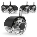 プラグインチェアキャスター クリア椅子 キャスター 交換 - 11MM X 22MM(5個セットウレタンキャスター)、OAチェア、ゲームチェア用、床を保護、スラ...