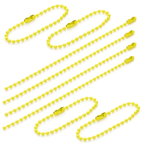 Pstyle. ボールチェーン キーホルダー アクセサリー 2.3mm 100個セット PST-127 (イエロー)