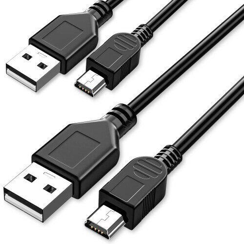 Mini USB ケーブル 2M/2本 USB Aオス- USB miniBオス PS3コントローラー/デジカメ/ドラレコ 接続ケーブル 充電とデータ転送 対応カーナビ HDD/MP3 MP4プレーヤー/パソコン/Canon Nikon、Sony、GoProなどア