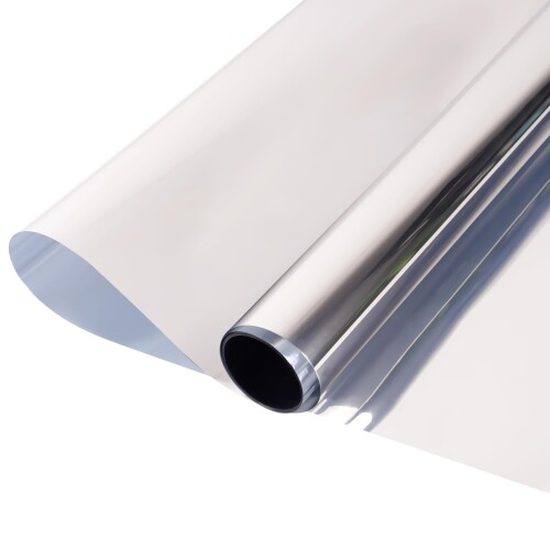 窓用フィルム 窓断熱シート 窓遮熱シート 目隠しシート 飛散防止 UVカット 遮熱遮光 断熱効果 暑さ対策 建築建物ガラスフィルム シルバー (70cmx200cm)
