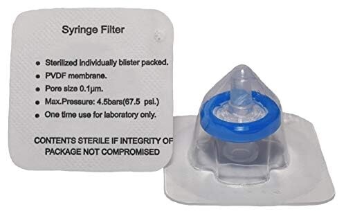 Advangene 0.1 micron 13mm syringe filter Sterile PVDF (75/pk) Advangene 0.1 micron 13mm syringe filter Sterile PVDF (75/pk)