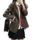 (CAWILXHA) ニャンコの爪 ブレザー セーラー服 チェック柄 緑 ジャケット コート jk制服 女子制服 Cosplay 高校生 4点セット (L, ブレザーの4点セット(茶色))