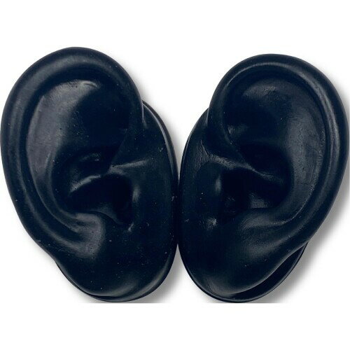 耳 シリコン 模型 左右セット 縫合 絵画 練習用(ブラック)
