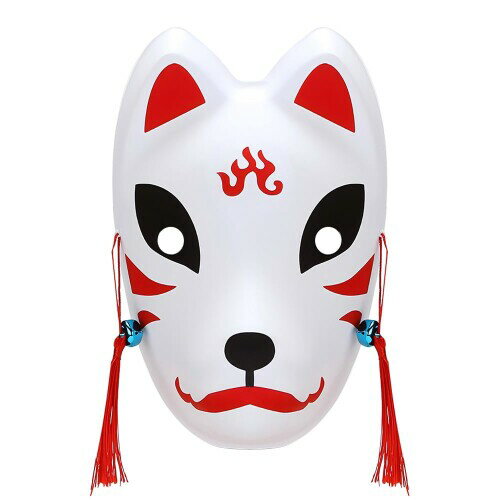 (QIKEJI) キツネのお面 和風 コスプレ小物 キツネ コスプレマスク ハロウィン 夏祭り 文化祭 仮装 キツ..