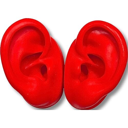 耳 シリコン 模型 左右セット 縫合 絵画 練習用(レッド)