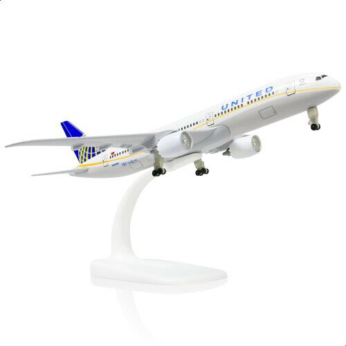 QIYUMOKE 1/300 ユナイテッド航空 787 飛行機模型 - ユナイテッド航空 ボーイング787 ダイキャストメタル製飛行機 (スタンド付き) 航空機愛好家へのギフト、ディスプレイコレクション、デス