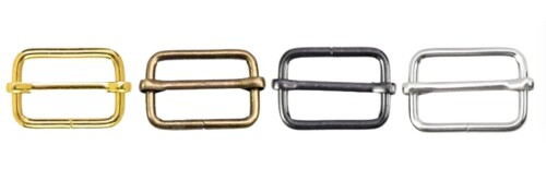 (まめあず工房) 移動カン リュックカン 送りカン ショルダー バック カバン ベルト サロペット 金具 カン 角カン ナスカン アジャスター 部品 紐 パーツ 1本線送り r1 (ブラック 25mm 30個)