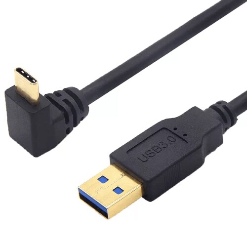 KKM-ラブショーUSB Type C3.2 方向変換 ケーブル, 1.5m 1.8mUSB-A オスto USB-C オス 90度 L字型角度変換 ケーブル高耐久 超急速充電 56Kレジスタ実装 新しいMacBook/Nintendo Switch/Type-C機器対応 (上下L1.5m)