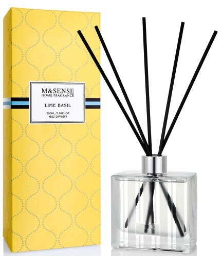 M&SENSE リードディフューザー 人気 200ml 約3ヶ月 ライム&バジル（Lime Basil ルームフレグランス 芳..