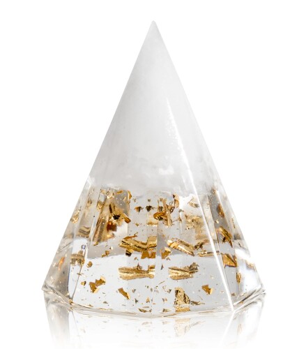 盛り塩 伊勢神宮分霊 お祓い塩使用 交換不要 お清め オルゴナイト 風水 (ゴールド)