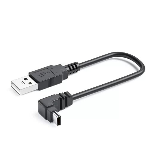 KKM-ラブショーUSB 2.0 ミニケーブル USB(A)オス-USB(miniB)オス L型 上下左右90°方向変換ケーブル 金メッキ付き 高速480Mbpsのデータ転送同期リード (1.5m上L)