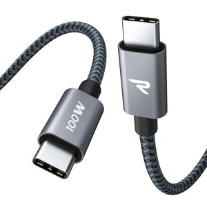 RAMPOW USB C ケーブル PD3.0対応 100W/5A 超高速充電 USB-C & USB-C ケーブル データ転送 断線防止 高耐久ナイロン タイプc ケーブル iPhone15シリーズ充電ケーブル MacbookPro/iPad Pro&Air/Galaxy/SonyなどType C