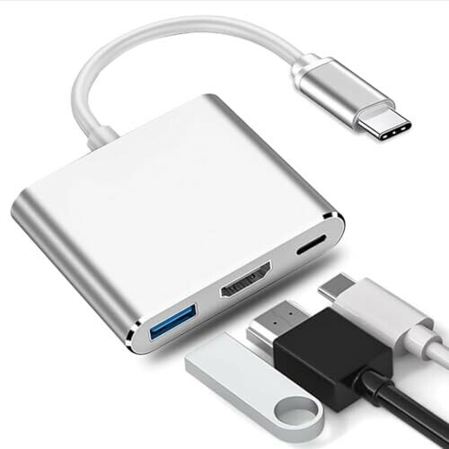 USB Type C HDMI アダプタ 3in1 タイプ c hdmi 変換 100W高速PD充電 1080P 60Hz 4K対応 switch テレビ出力 MacBook Pro/Mac Air/Mac mini/iPad Pro (2018-2020),Samsung Galaxy S20 / S10 /Note10/Apple 15シリーズ その他USB-C機器 ?【多機種対応】アップル 15シリーズ /Nintendo Switch / MacBook Pro / MacBook Air(2018-2020) / iPad Pro / iMac Pro / Mac mini / Samsung Galaxy S20 / note 20 / S10 / S9 / S8 / Note9 / Note10 / Surface Go / Book 2 / Huawei MateBook / ChromeBook / Google Pixelbook / Galaxy Book / HP Spectre x360 / Dell XPS 15 / 13 / HP Envy 13 / EliteBook / Lenovo Yoga 920/ など様々なタイプのtype cポートに対応。(ご注意:iPadpro第5世代とは互換性がありません) ?【3-in-1アダプタ】拡張:Type C to usb 3.0データポート+4K @ 30Hz HDMI出力ポート+USB Type C高速PD充電ポート。3つのポートが同時に動作することができます、 USB Cデバイスを簡単に拡張して、毎日の使用を満足させます。 ?【4K解像度・高画質出力】HDMI対応モニター/プロジェクター/ TVと互換性があり、ビデオおよびオーディオ伝送が可能です。接続するだけ、最大4K(3840X2160P/30HZ)UHD高解像度でラップトップ/スマホをテレビ、モニター、プロジェクターにミラーで、または拡張表示すること。モニターやプロジェクターなどの大画面で高画質コンテンツをお楽しみいただけます。下位互換性があります、例えば:720p、1080p、2K。(ご注意:4K画面を利用するにはHDMI 1.4以降のバージョンのHDMIケーブルをご利用ください。) ?【データ転送&急速充電】 USB 3.0ポートは5Gbpsまでのデータ転送速度を提供し、HD動画でも数秒で転送できます。タイプCポートの充電電力は、100wまでの電源をサポート、使用しているデバイスに十分な電力を供給します。 ?【プラグ&プレイ】 ソフトウェア、ドライバ、または複雑なインストールを必要とせず USB C to HDMI入力端子を持つテレビ、モニター、プロジェクターなどに映像や音声などを映してくれ、複雑に設定する必要はなく、自宅、教室、会議室、出張、プレゼンテーション、ゲームプレーに実に使用便利です。 商品コード57067750737商品名USB Type C HDMI アダプタ 3in1 タイプ c hdmi 変換 100W高速PD充電 1080P 60Hz 4K対応 switch テレビ出力 MacBook Pro/Mac Air/Mac mini/iPad Pro (2018-2020),Samsung Galaxy S20 / S10 /Note10/Apple 15シリーズ その他USB-C機器型番A-USB-C-HDMI-TZW-5カラーシルバー※他モールでも併売しているため、タイミングによって在庫切れの可能性がございます。その際は、別途ご連絡させていただきます。※他モールでも併売しているため、タイミングによって在庫切れの可能性がございます。その際は、別途ご連絡させていただきます。