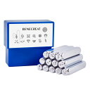 BENECREAT 12本図案刻印セット ポンチ 6mm刻印 電気メッキ ミックス図案 可愛い図案 アックセサリデザイン 手芸ペンダントなどへ レザークラフト 軟質金属への刻印 手作りツール 手工芸用