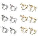 ピアス イヤリングコンバーター 縦型 手芸 手作り用 DIY 基礎金具 アクセサリ ーパーツ ジュエリー 耳穴なし ネジバネ式 12個入り