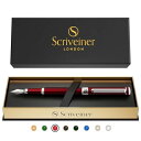 Scriveiner 最高級 プレミアム 万年筆 (赤) 魅力的な美しさ クローム仕上げ Schmidt ペン先(ミディアム) 男性にも女性にも最適 プロフェッ...