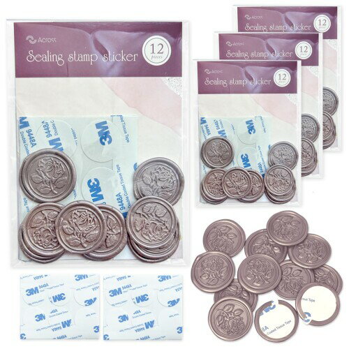 シーリングワックス シール スタンプ セット 手紙 封筒 招待状 封蝋 蝋燭 手作り (アッシュブロンズ, 4..