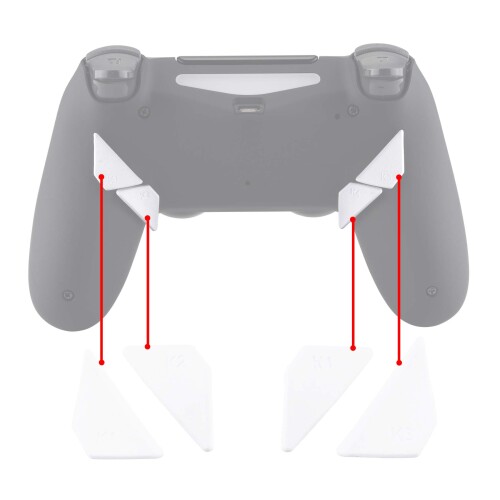 eXtremeRate人間工学に基づいた交換バックボタン、ps4コントローラーDawnリマップキットに対応用K1 K2 K3 K4パドル(eXtremeRateリマップキットのみ対応) eXtremeRate人間工学に基づいた交換バックボタン、ps4コントローラーDawnリマップキットに対応用K1 K2 K3 K4パドル(eXtremeRateリマップキットのみ対応)