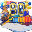 Magic Ants 80周年記念ポップアップカード、80周年記念結婚記念日カード、3Dグリーティングカード、80歳の誕生日カード、おめでとうカード