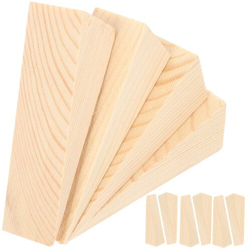 Ciieeo ドアストッパー 木製 くさび 三角形 玄関 室内 10個 バッファー サイレンサー ストップ フロア ..