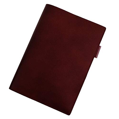 手帳カバー A5 正寸 本革 切り目仕上げ (ヴィンテージワイン, 厚み：スモール)