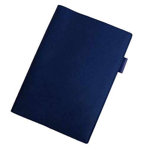 手帳カバー A5 正寸 本革 切り目仕上げ (コバルトブルー, 厚み：ラージ)