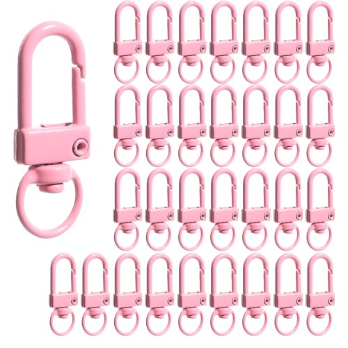 Pstyle. ナスカン キーホルダー パーツ 金具 内径幅10mm 30個セット PST-137 (ピンク)