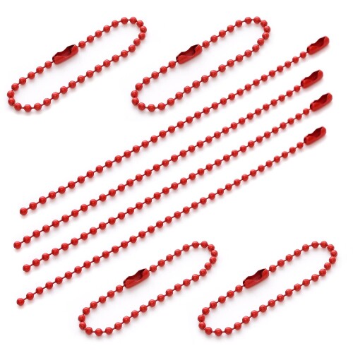 Pstyle. ボールチェーン キーホルダー アクセサリー 2.3mm 100個セット PST-127 (レッド)