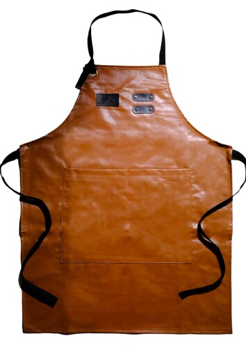 (EAST HANTO) 防水・防汚 PUレザーエプロン | 首掛けタイプ | 長さ調節可能 | 大容量ポケット付き | 軽量＆快適設計 | 飲食業・水回り作業・DIY向け | 男女兼用 JYPU1(ブラウン)