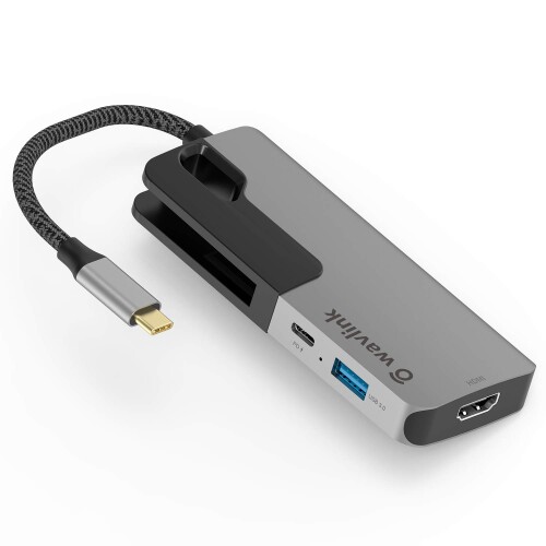 WAVLINK USB C nu PD@\ 6-in-1 USB Csp~jhbLO 60Wd͋ 1x4K30Hz HDMI 4xUSB A|[gWindows 7.8.10.11Mac OS X 10.11ȍ~ Chrome OSALinuxɑΉ ݑΖ